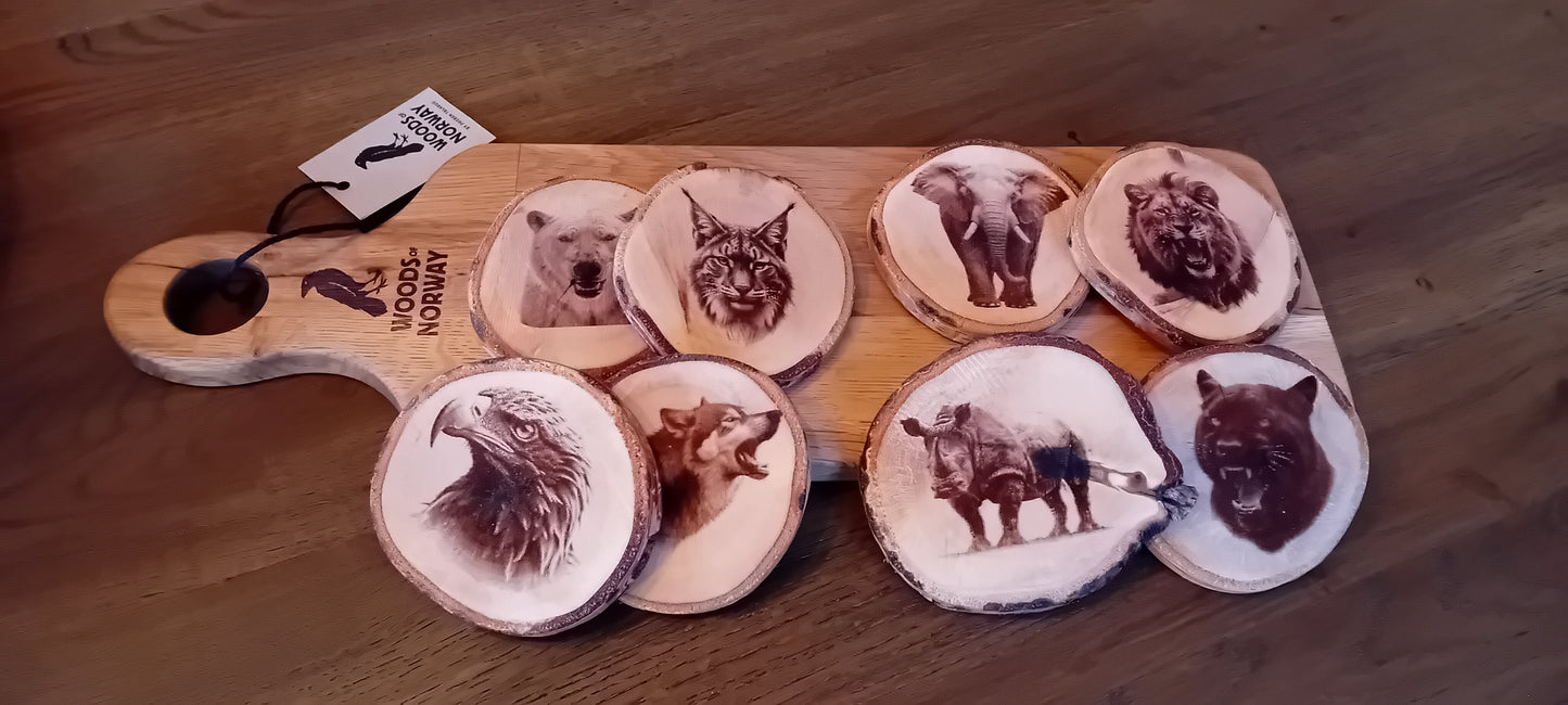 Glassbrikker med Norske ville dyr