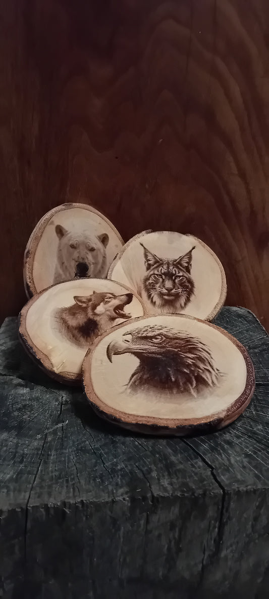 Glassbrikker med Norske ville dyr