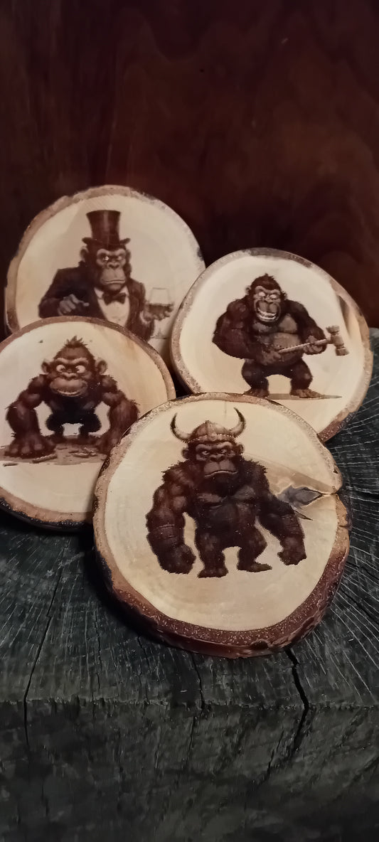 Glassbrikker med Morsomme aper