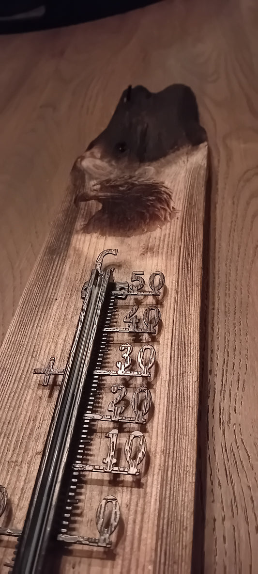 Drivvedstermometer med Ørnemotiv